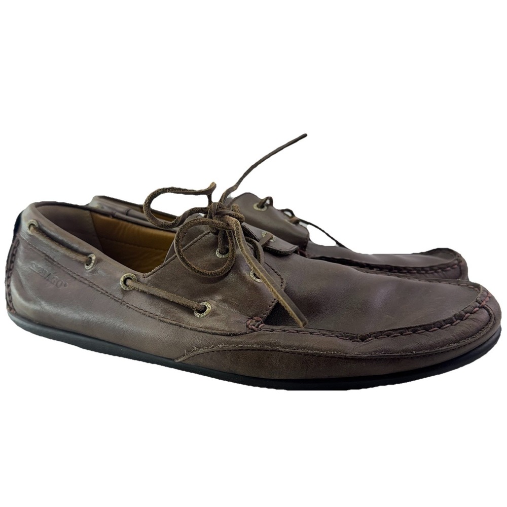 Hitchcock by Sebago Boat Loafers Men 12 M Shoes Brown Leather Slip On 12M